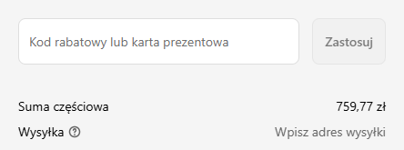 Pole kodu rabatowego w checkout ALLPOWERS Polska