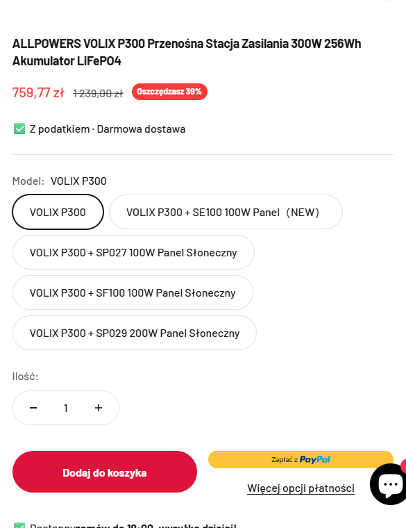 Karta produktu ALLPOWERS Polska z cena, podatkiem i darmowa dostawa
