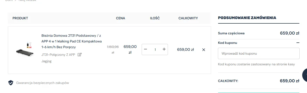 Pole Kod kuponu w koszyku CyberCart Polska