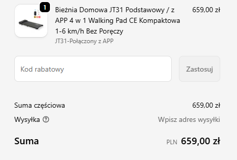 Pole Kod rabatowy w checkout CyberCart Polska