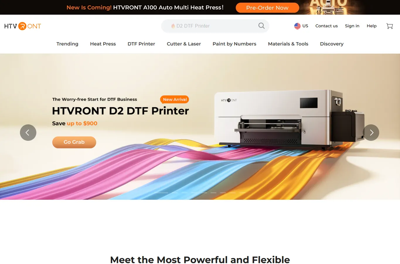 Page officielle HTVRONT avec presses a chaud et materiel DIY