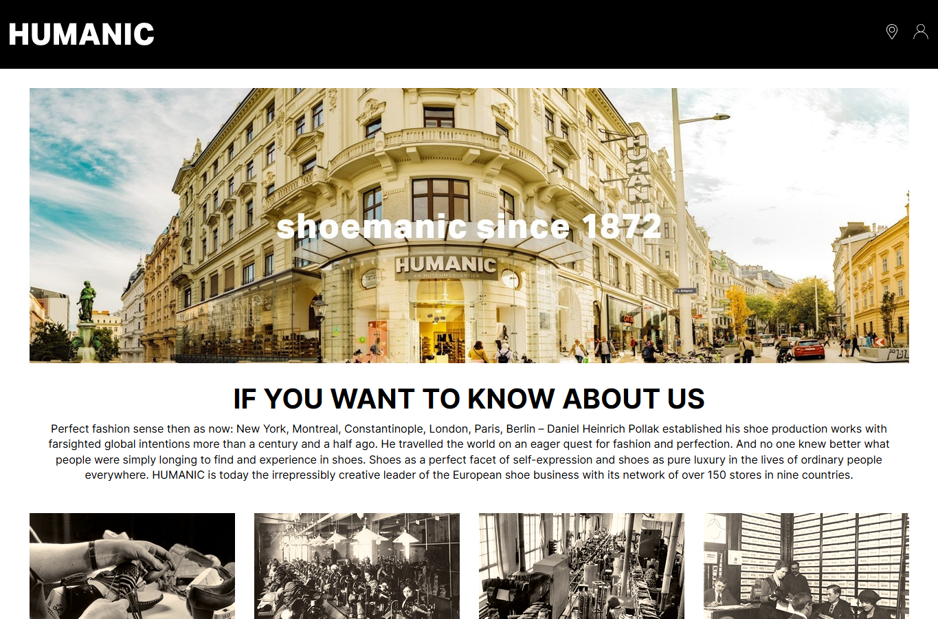 Pagina About Us oficial da HUMANIC
