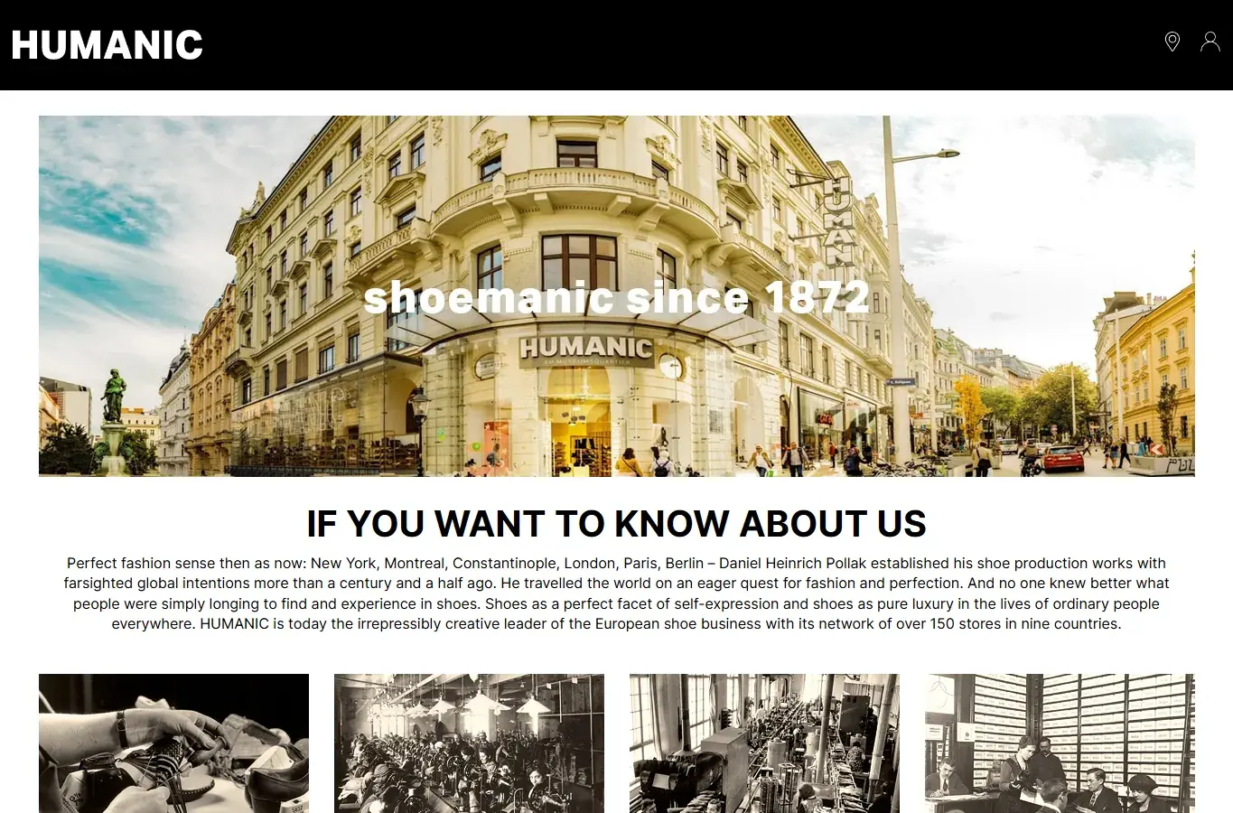 Pagina About Us oficial da HUMANIC