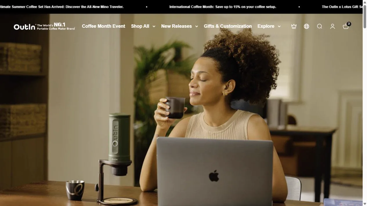 Campagna ufficiale OutIn Coffee Month con offerte sul caffe portatile
