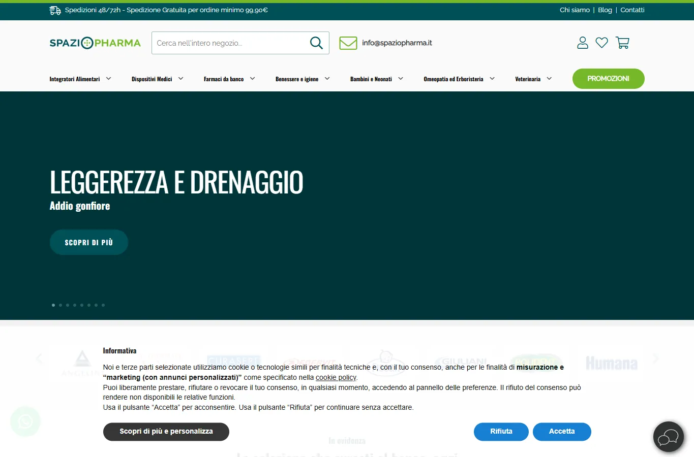 Homepage ufficiale Spaziopharma farmacia online