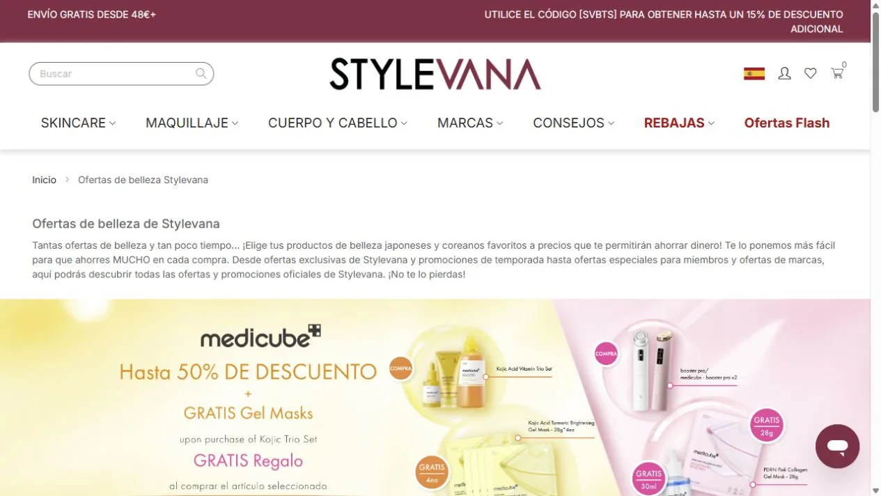 Página oficial de promociones y descuentos de Stylevana España