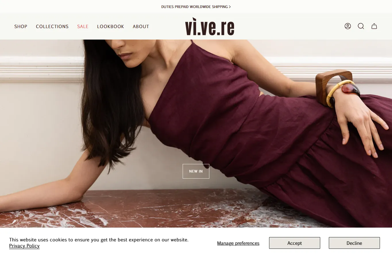 Official Vivere London storefront